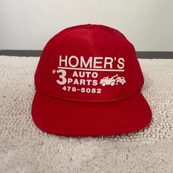 NISSAN VINTAGE HOMERS AUTO PARTS MESH SNAPBACK TRUCKER ROPE HAT ADULT OSFA CAP - Picture 1 of 7